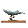 Handcrafted Brass Whale Sculpture Gift Box Set, Golden Mountain-Inspired Desktop Ornament for Office and Home Décor