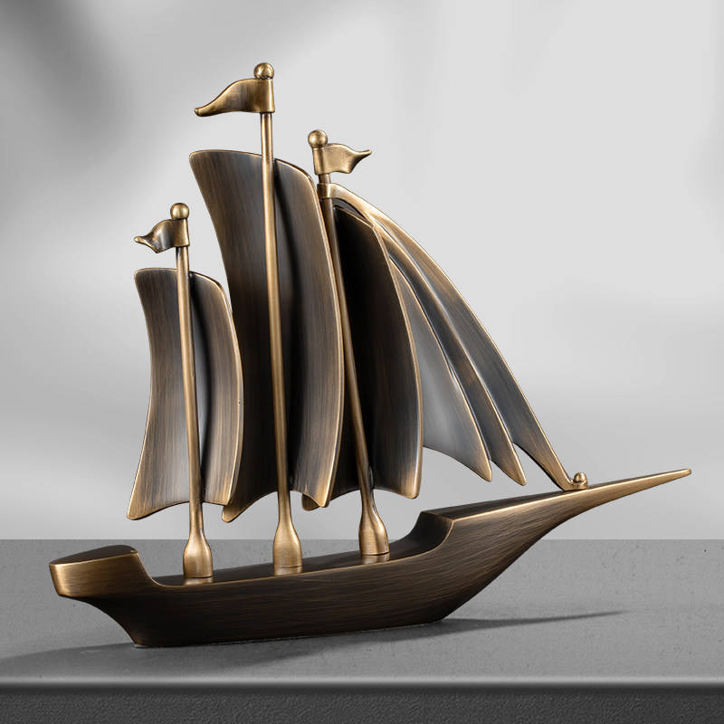 Light Luxury Brass & Wooden Abstract Semi-Handmade TV Cabinet Decoration Moving Gift Office Ornaments