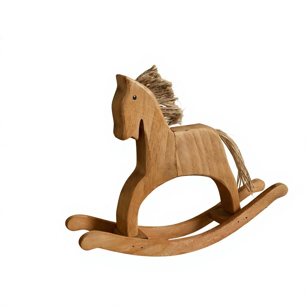Handcrafted Wooden Rocking Horse Ornament, Vintage European-Style Home Décor Accent for Living Room and Bedroom